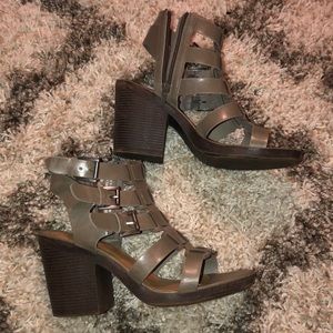 Grey Rampage Chunky Sandal Heels